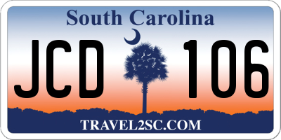 SC license plate JCD106