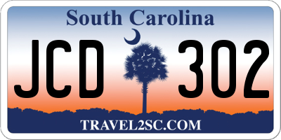SC license plate JCD302
