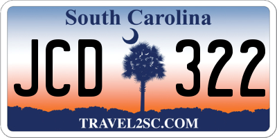 SC license plate JCD322