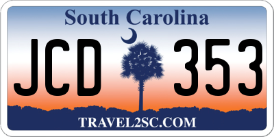 SC license plate JCD353