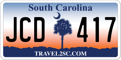 SC license plate JCD417