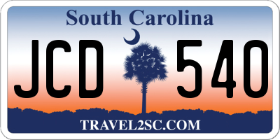 SC license plate JCD540