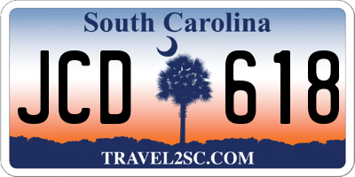 SC license plate JCD618