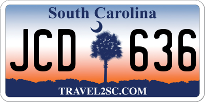 SC license plate JCD636