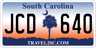 SC license plate JCD640