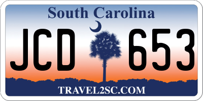 SC license plate JCD653