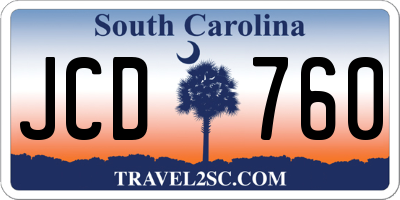 SC license plate JCD760