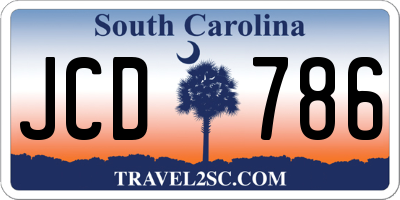 SC license plate JCD786