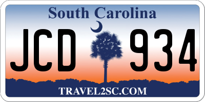 SC license plate JCD934