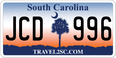 SC license plate JCD996