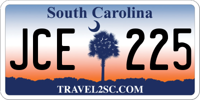 SC license plate JCE225