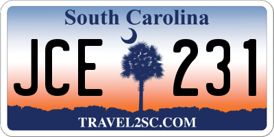 SC license plate JCE231