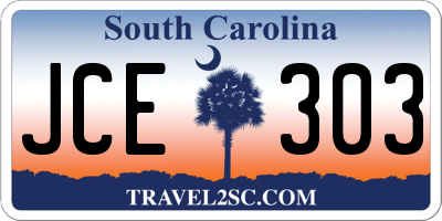 SC license plate JCE303