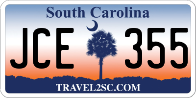 SC license plate JCE355