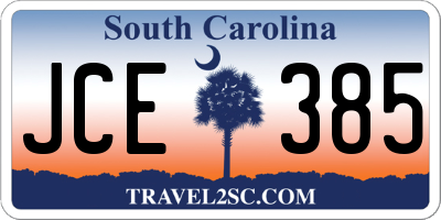SC license plate JCE385