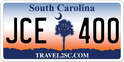 SC license plate JCE400