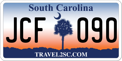 SC license plate JCF090