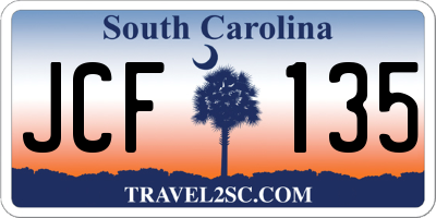 SC license plate JCF135