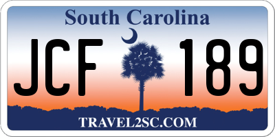 SC license plate JCF189