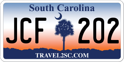SC license plate JCF202