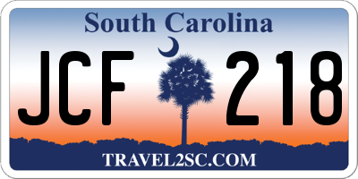 SC license plate JCF218