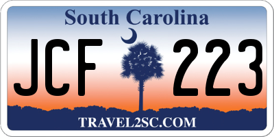 SC license plate JCF223