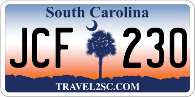 SC license plate JCF230
