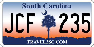 SC license plate JCF235