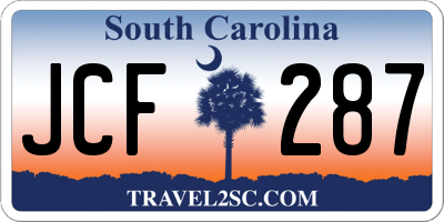SC license plate JCF287