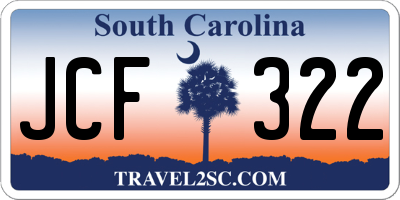 SC license plate JCF322