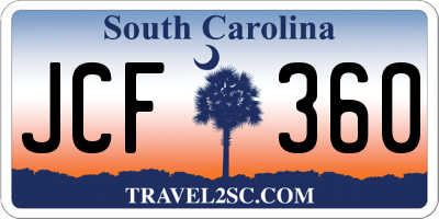 SC license plate JCF360