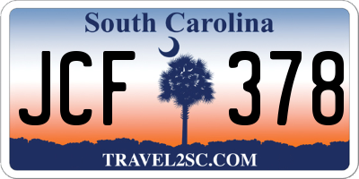 SC license plate JCF378