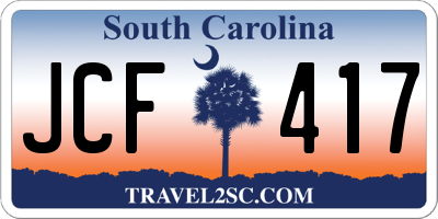 SC license plate JCF417