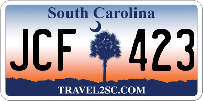 SC license plate JCF423