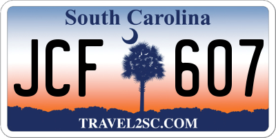 SC license plate JCF607