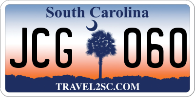 SC license plate JCG060