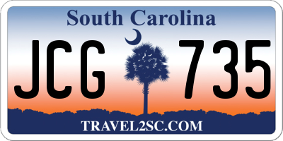 SC license plate JCG735