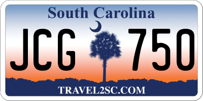 SC license plate JCG750