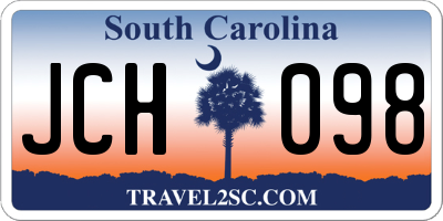 SC license plate JCH098