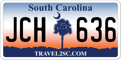 SC license plate JCH636
