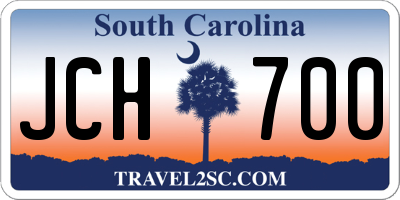 SC license plate JCH700
