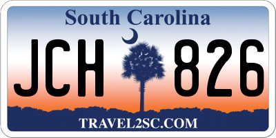 SC license plate JCH826