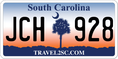 SC license plate JCH928