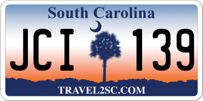 SC license plate JCI139