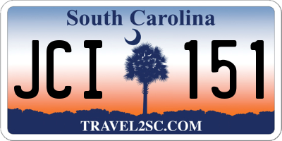 SC license plate JCI151