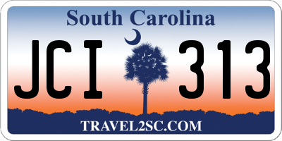 SC license plate JCI313