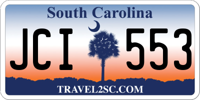 SC license plate JCI553