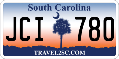 SC license plate JCI780