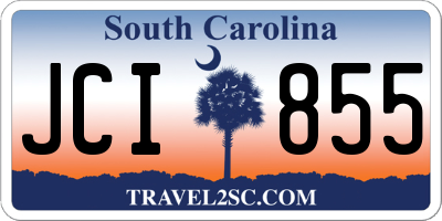 SC license plate JCI855