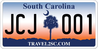 SC license plate JCJ001